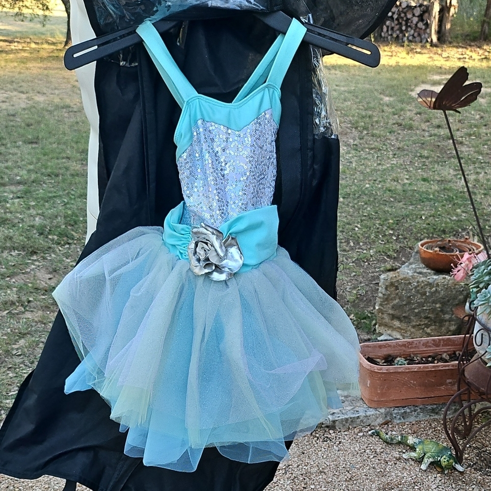 Revolution Dancewear RC19798 Dare to Dream Size XSC Dance Costume Light Aqua Bag